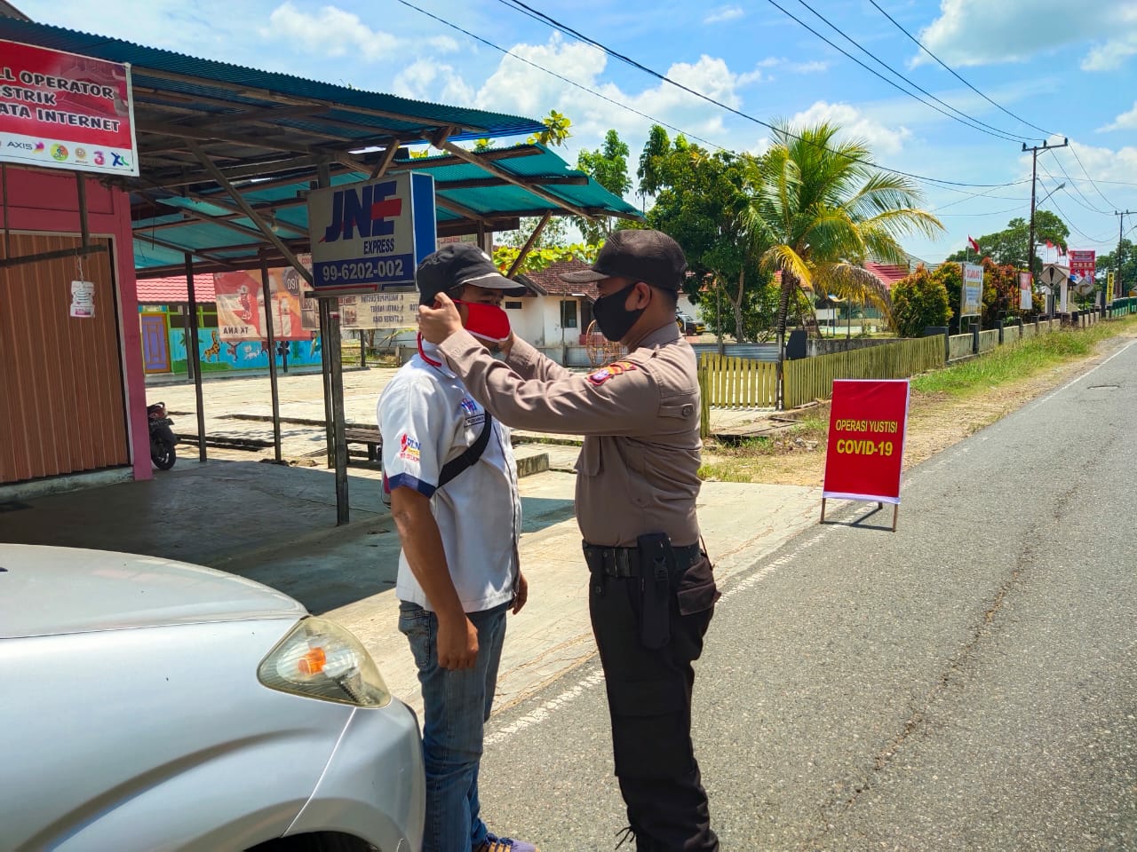 Polsek Pamatang Karau Gelar Operasi Yustisi Covid-19