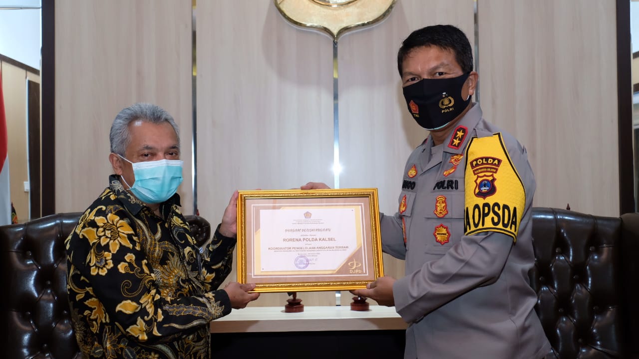 Polda Kalsel Dapat Penghargaan dari Kanwil Dirjen Perbendaharaan