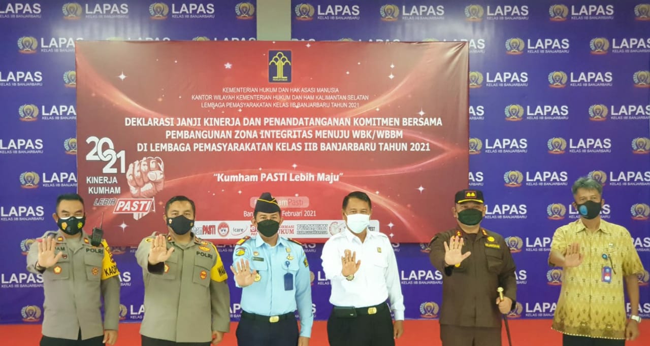 IMG-20210210-WA0005 Gandeng Forkopimda, Lapas Kelas IIB Banjarbaru Gelar Deklarasi Janji Kinerja Tahun 2021