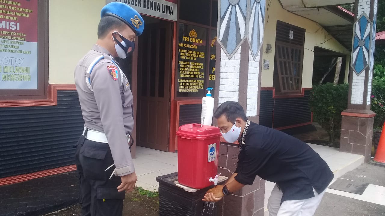 Tamu Polsek Benua Lima Wajib Terapkan Prokes