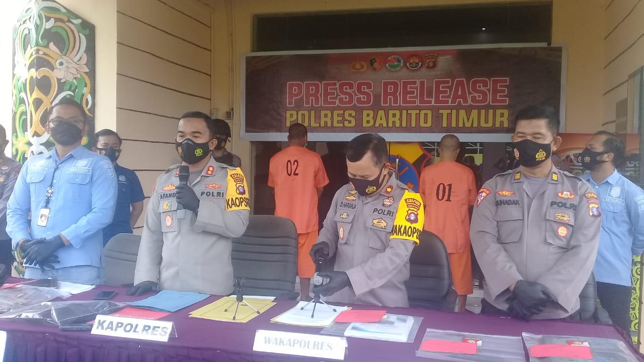 Polres Bartim Bekuk Dua Terduga Pelaku Penipuan
