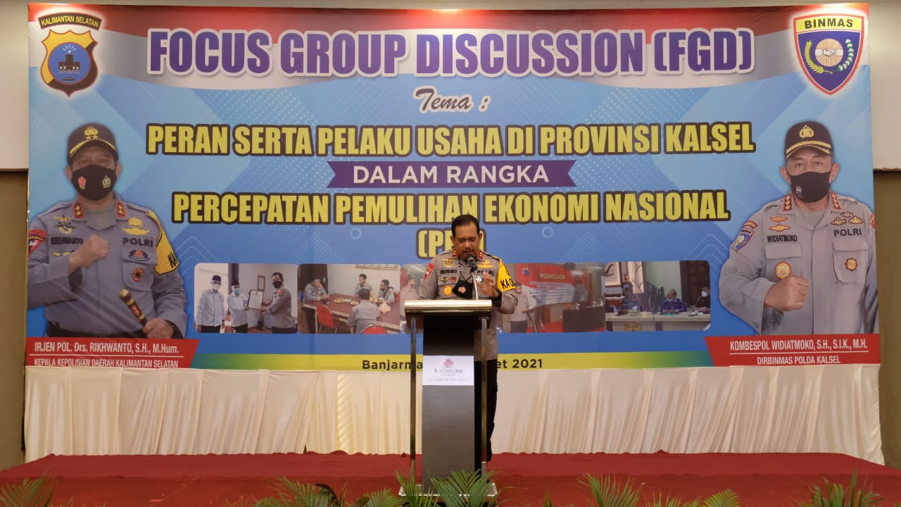 Percepat Pemulihan Ekonomi, Polda Kalsel Gelar Focus Group Discussion