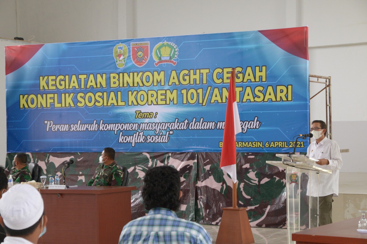 Cegah Konflik Sosial, Korem 101/Antasari Gelar Sosialiasi Binkom AGHT