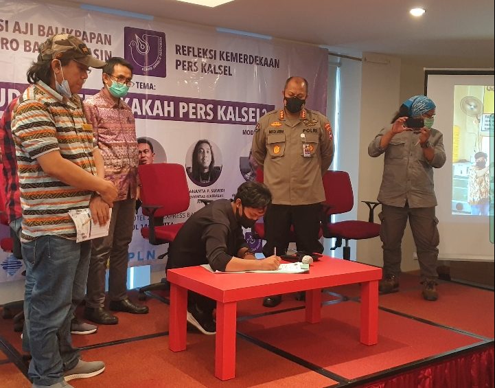 AJI dan Polda Kalsel Tandatangani MoU