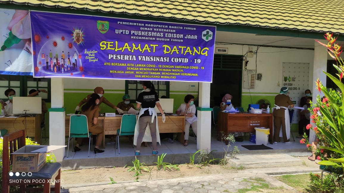 Polsek Dustim Monitor Kegiatan Vaksinasi Puskesmas Edison