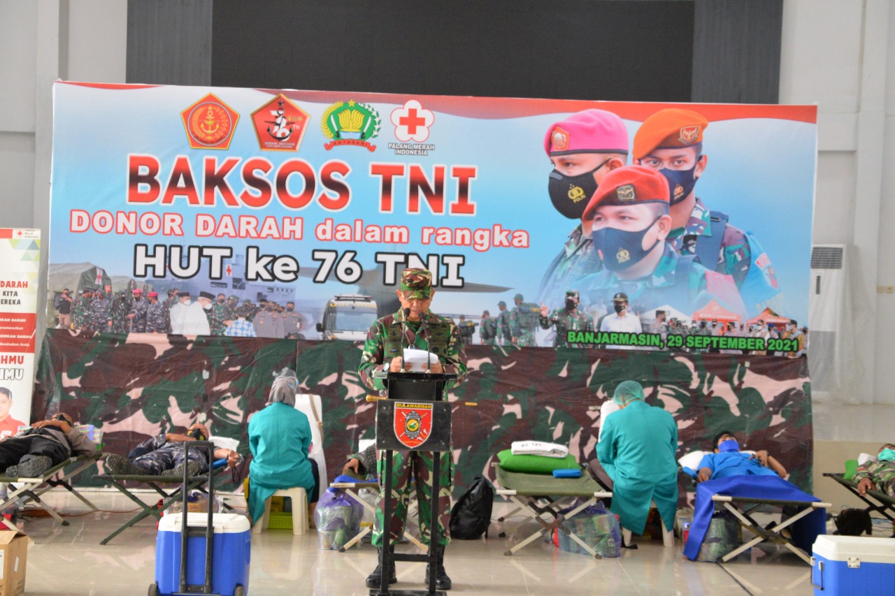 Peringati HUT Ke-76 TNI, Korem 101/Antasari Gelar Donor Darah