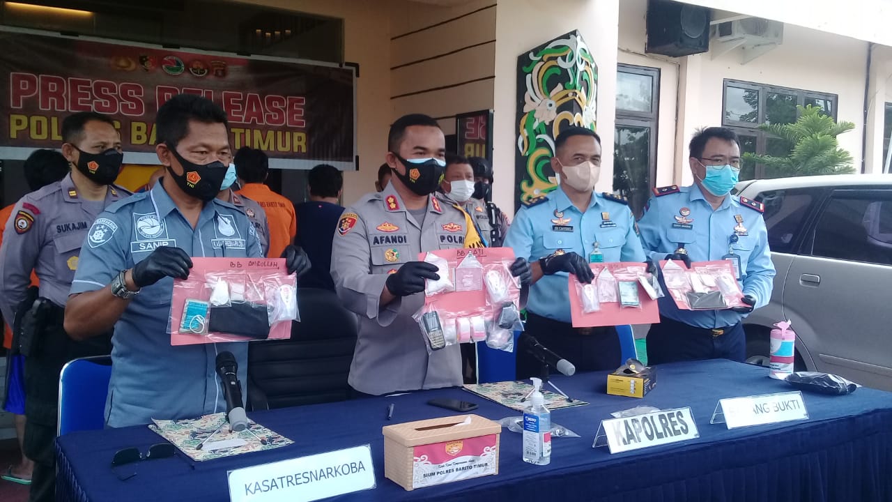 Press Release Tindak Pidana Narkotika Dihadiri Kemenkumham Kalteng