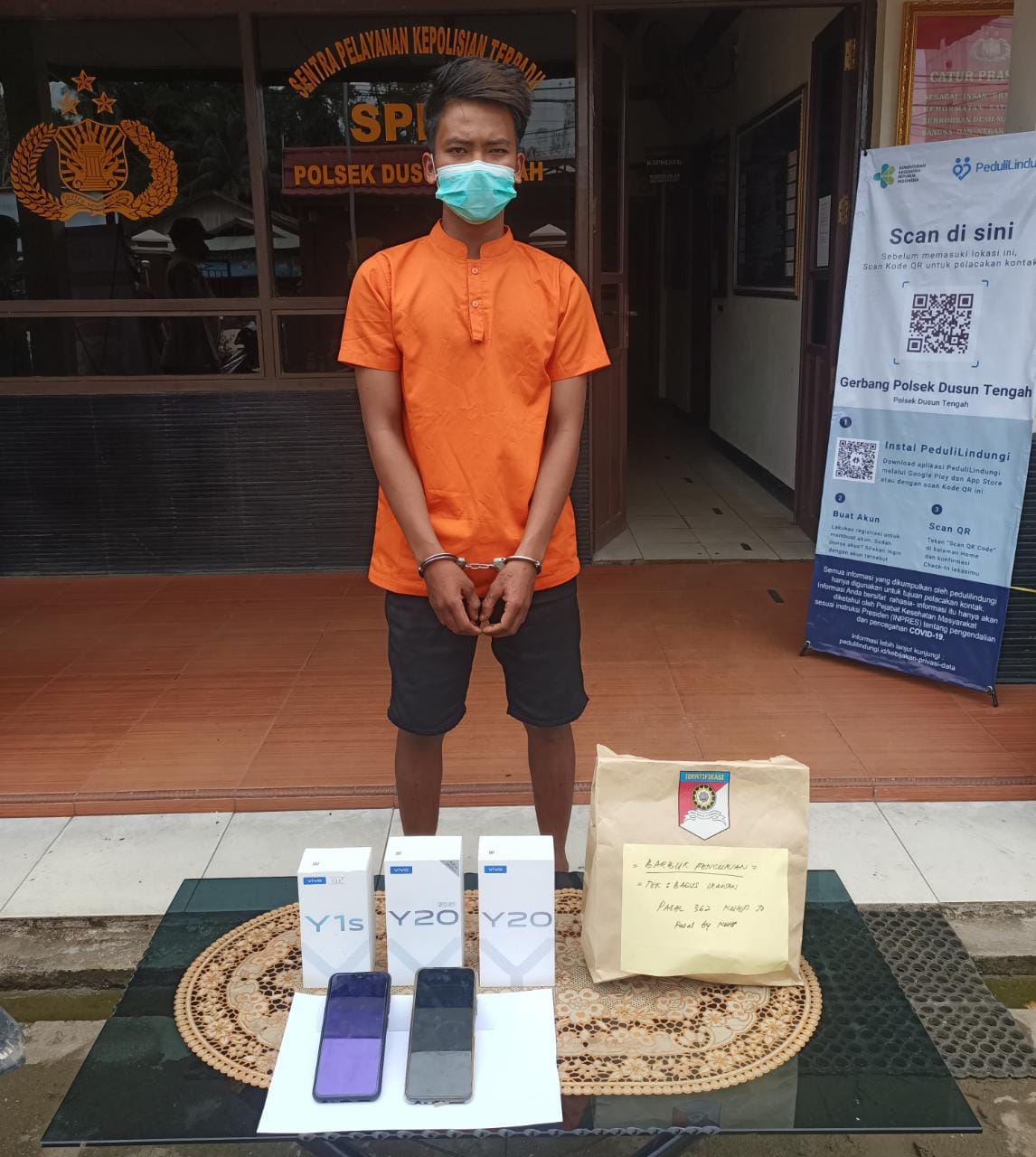 Anggota Polsek Dusun Tengah Bekuk Pencuri HP
