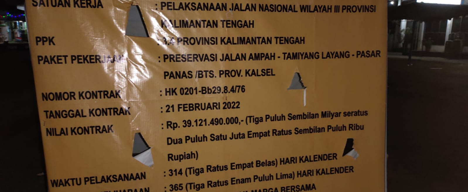 Komisi II DPRD Bartim Berharap Pengerjaan Jalan Ampah-Tamiyang Bisa Maksimal