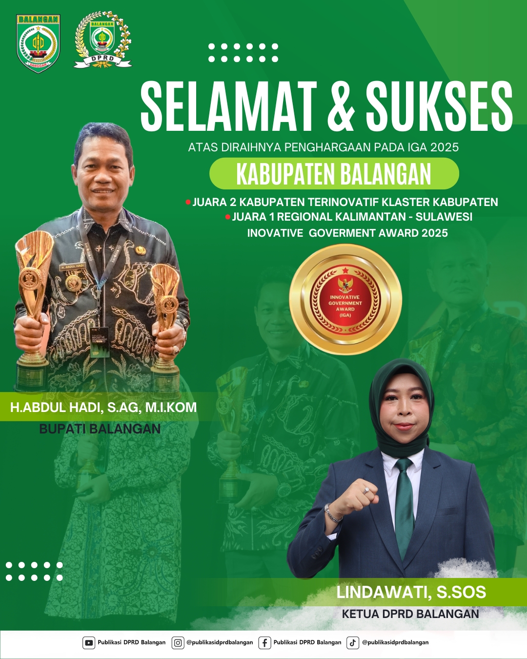 DPRD Balangan Apresiasi Penghargaan IGA 2025